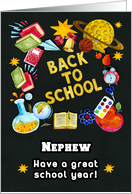 Back to School for Nephew Chalkboard Full of School Items card