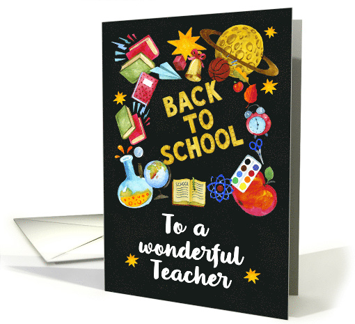 Back to School to a Wonderful Teacher Chalkboard Full of... (1538704)
