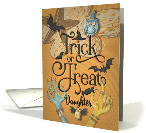 Happy Halloween to Daughter Trick or Treat Word Art card (1540254)