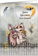 Great Grandson Halloween Little Mummy Creepy Scene card