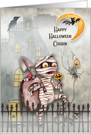 Cousin Halloween Little Mummy Creepy Scene Haunted House card