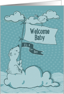 New Baby Congratulations Welcome Baby Boy Monochromatic Colors card