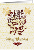 Merry Christmas Most Wonderful Time of the Year Word Art card