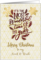 Merry Christmas to Aunt and Uncle Snowflakes and Modern Word Art card