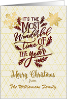 Merry Christmas Custom Name Wonderful Time of the Year Word Art card