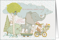 Great Niece Happy Easter Cute Animals on Parade card