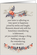 Remembering a Sister in the New Year with Flowers card