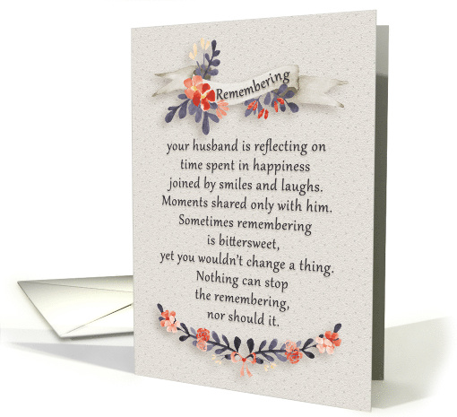 Remembering a Husband in the New Year with Flowers card (1553828)