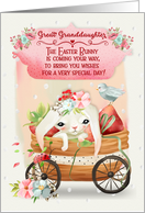 Happy Easter to Great Granddaughter Bunny in a Wagon card