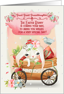 Happy Easter to Great Great Granddaughter Bunny in a Wagon card