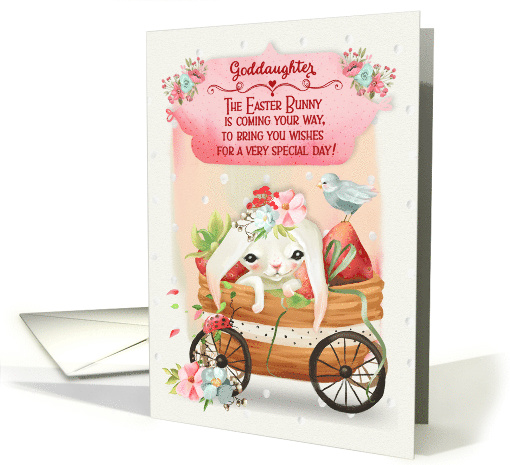 Happy Easter to Goddaughter Bunny in a Wagon card (1554408)