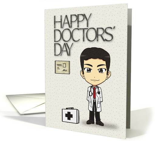 Happy Doctors' Day to Male Doctor Cartoon Doctor card (1556190)