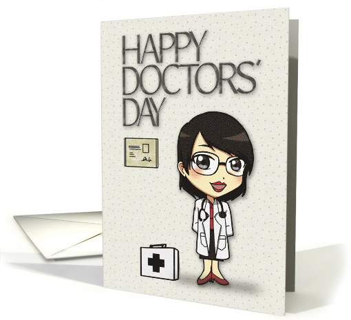 Happy Doctors' Day to Female Doctor Cartoon Doctor card (1556194)