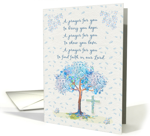 Prayer Card from Ministry to Homeless with Cross and Pretty Tree card