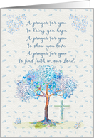 Prayer Card from Ministry to Homeless with Cross and Pretty Tree card