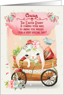 Happy Easter to Cousin Bunny in a Wagon card