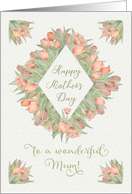 Happy Mother’s Day to a Wonderful Mum Pretty Peach Tulips card