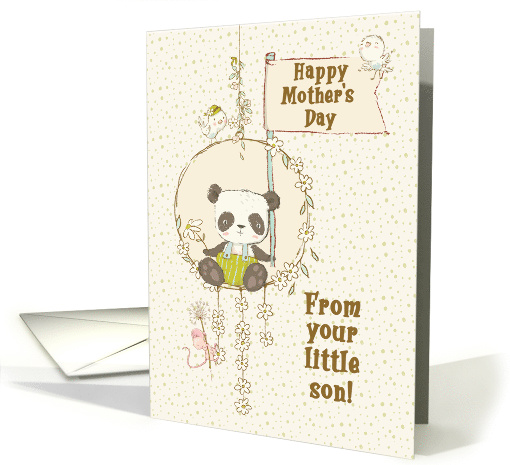 Happy Mother's Day From Little Son Panda on a Swing card (1566956)
