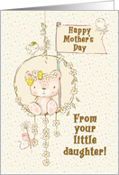 Happy Mother’s Day From Little Daughter Teddy Bear on a Swing card