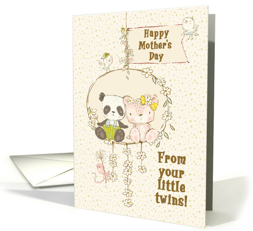 Happy Mother's Day From Twins One Girl One Boy Cute Bears card