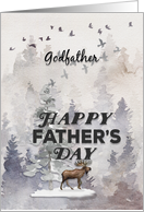 Happy Father’s Day to Godfather Woodland Scene with Moose card