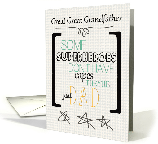 Happy Father's Day to Great Great Grandfather Superhero Word Art card
