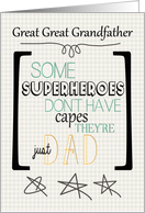 Happy Father’s Day to Great Great Grandfather Superhero Word Art card
