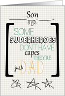Happy Father’s Day to Son Superhero Word Art card