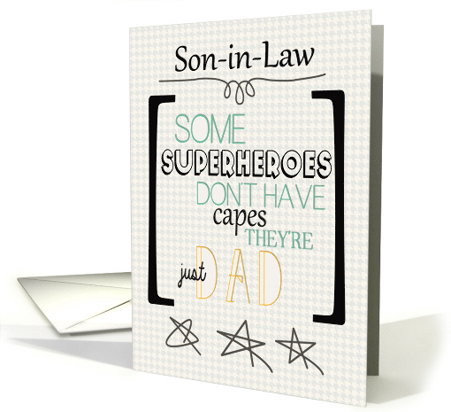 Happy Father's Day to Son in Law Superhero Word Art card (1568822)