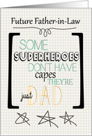 Happy Father’s Day to Future Father in Law Superhero Word Art card