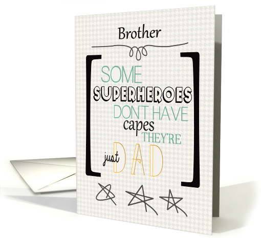 Happy Father's Day to Brother Superhero Word Art card (1568834)