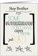 Happy Father’s Day to Step Brother Superhero Word Art card