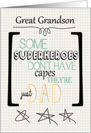 Happy Father’s Day to Great Grandson Superhero Word Art card