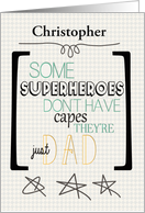 Happy Father’s Day Superhero Word Art Custom Name card