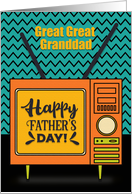 Happy Father’s Day to Great Great Granddad Retro TV Word Art card