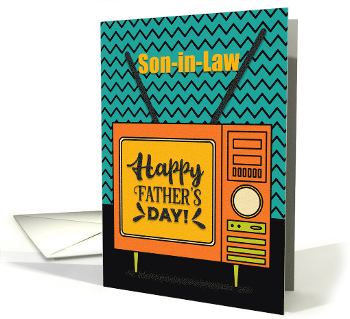Happy Father's Day to Son in Law Retro TV Word Art card (1570184)