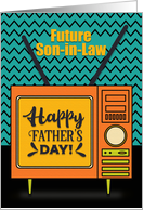 Happy Father’s Day to Future Son in Law Retro TV Word Art card