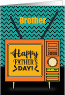 Happy Father’s Day to Brother Retro TV Word Art card