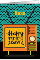 Happy Father’s Day to Boss Retro TV Word Art card