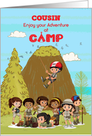 Thinking of you at Summer Camp to Cousin Camp Kids Having Fun card