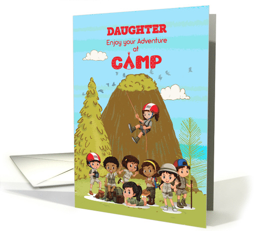Thinking of you at Summer Camp to Daughter Camp Kids Having Fun card