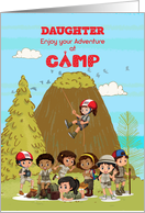 Thinking of you at Summer Camp to Daughter Camp Kids Having Fun card
