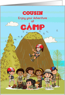 Thinking of you at Summer Camp to Cousin Camp Kids Having Fun card