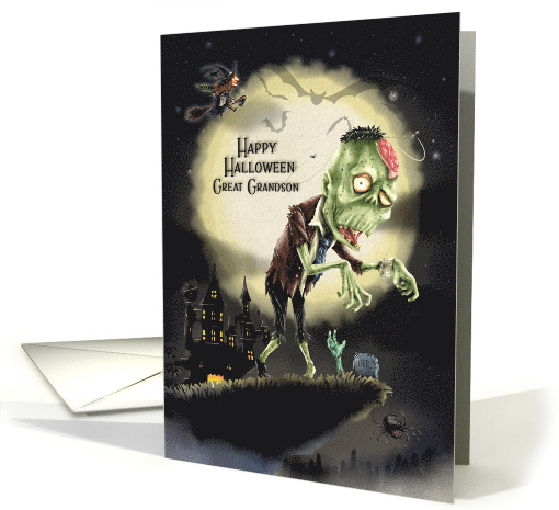 Happy Halloween to Great Grandson Creepy Scene with... (1571230)