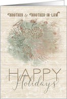 Happy Holidays to Brother and Brother in Law Pine Tree with Bird card