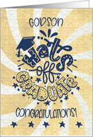 Congratulations Graduate to Godson Whimsical Word Art card