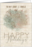 Happy Holidays to Aunt and Uncle Pine Tree with Bird card