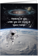 Thinking of You While Away at Space Camp Universe Scene with Astronaut card