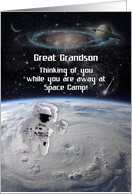 Thinking of You While Away at Space Camp to Great Grandson card