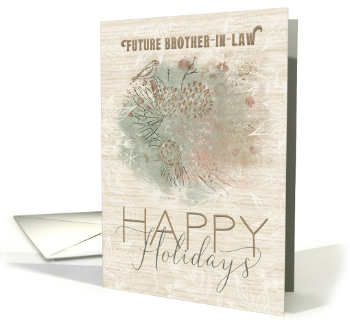 Happy Holidays to Future Brother in Law Pine Tree with Bird card